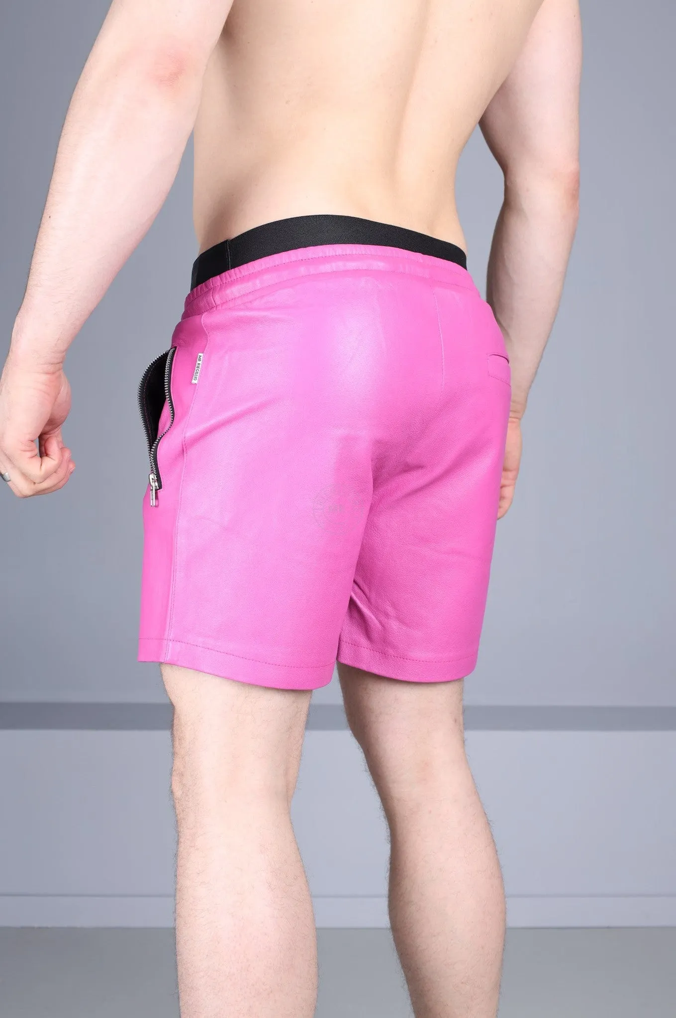 Bright Pink Leather Track Short