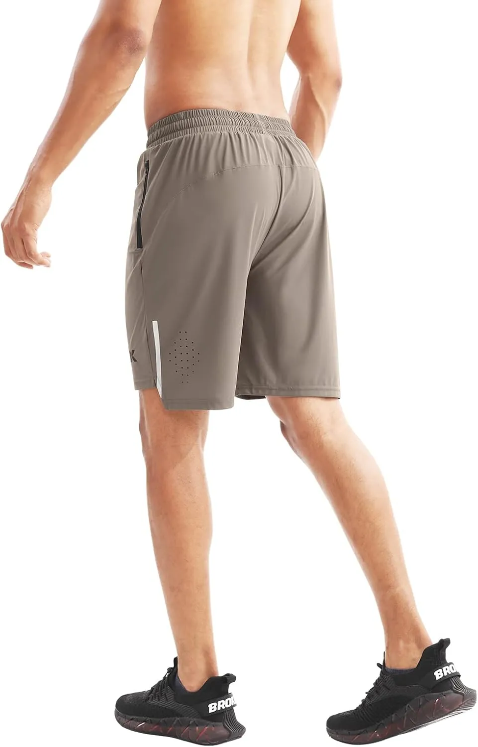 BROKIG Men's Lightweight Athletic Shorts 7 inch, Quick Dry Running Gym Workout Shorts for Men with Zip Pockets
