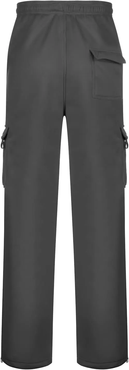 Cargo Pants For Men Men's Heavyweight Cargo Fleece Sweatpants Stretch Elastic Sports Jogger Fashion Trousers Pants