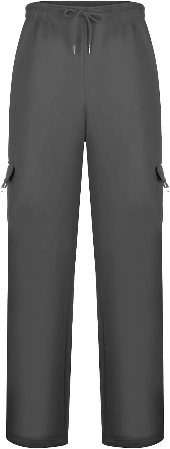 Cargo Pants For Men Men's Heavyweight Cargo Fleece Sweatpants Stretch Elastic Sports Jogger Fashion Trousers Pants