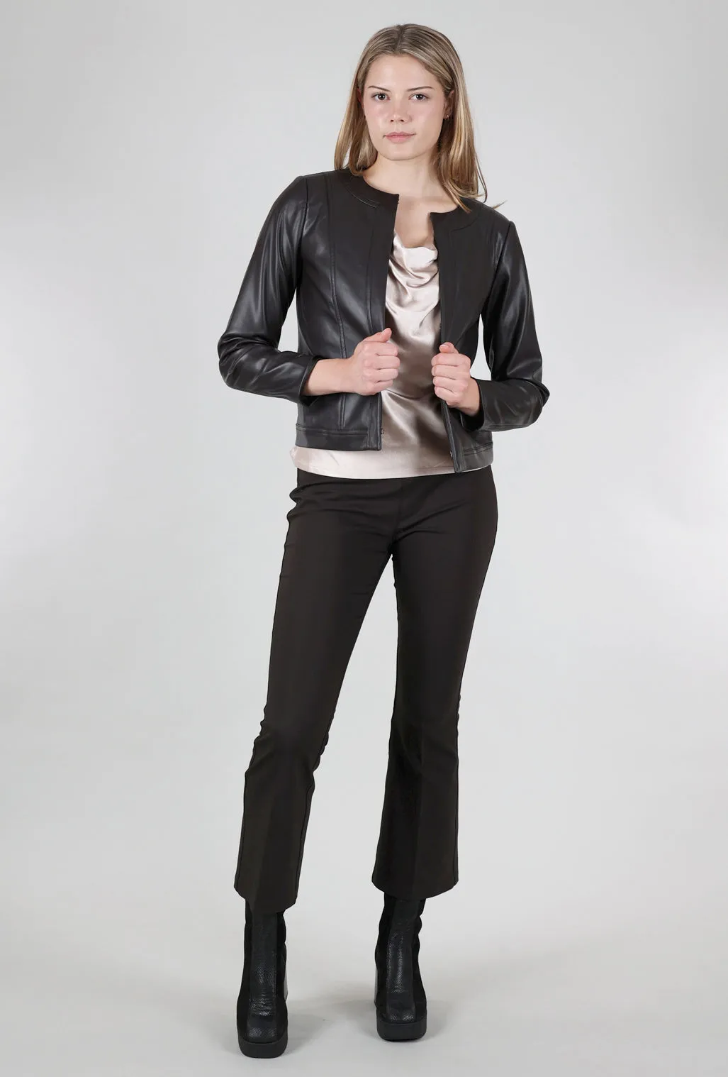 Coco Faux Leather Jacket, Brown