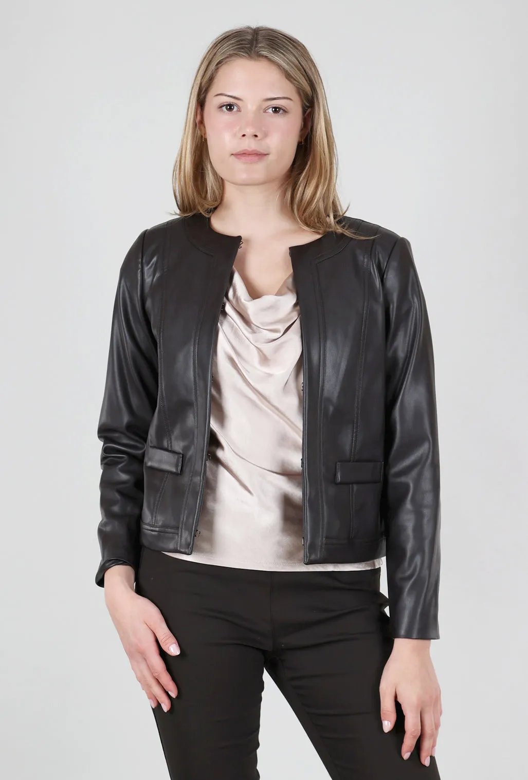 Coco Faux Leather Jacket, Brown