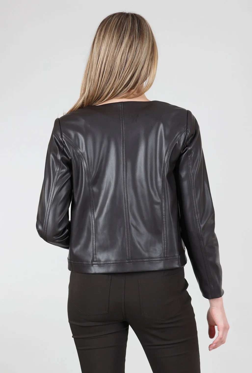 Coco Faux Leather Jacket, Brown