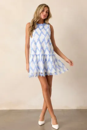 Daydreams Of You Sky Blue Sleeveless Lace Mini Dress