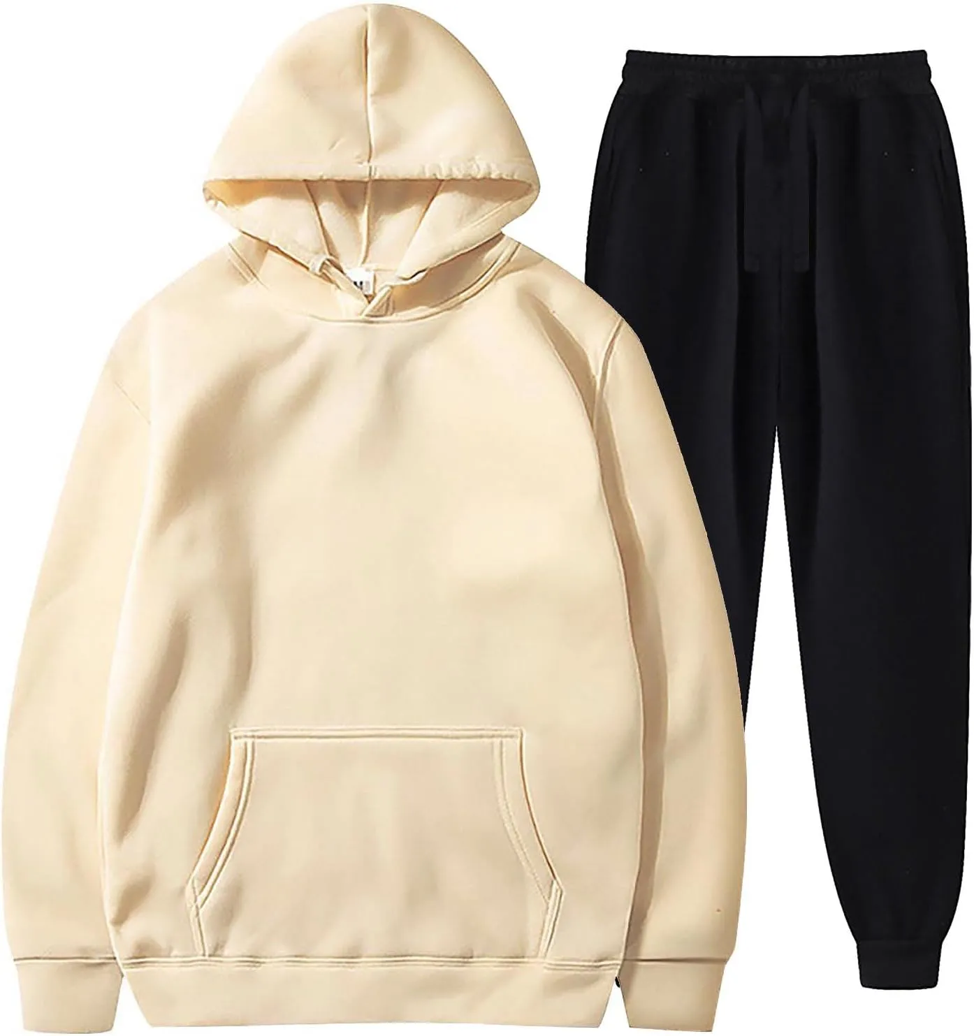 DuDubaby Men's and Women Winter Sports Casual Fitness Suit with Dots Hoodie Sweatshirt and Pants