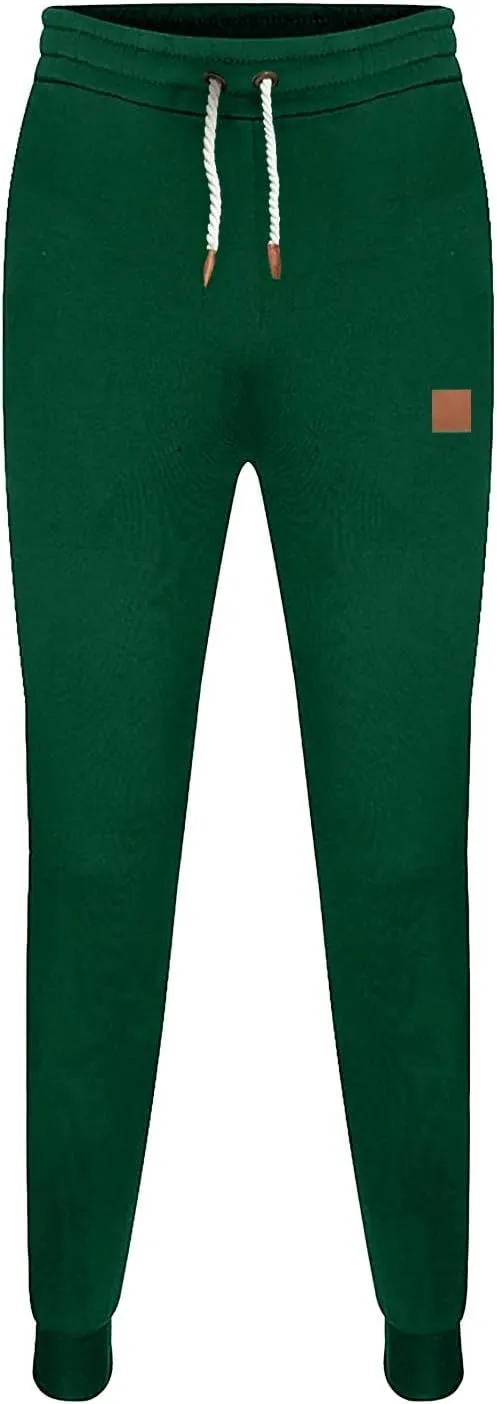 Fleece Lined Sweatpants for Men Slim Fit Jogger Pants with Drawstring Casual Track Pants Tapered Winter Trousers