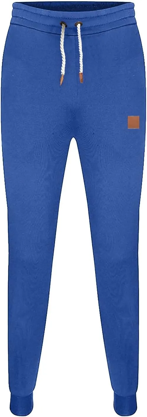 Fleece Lined Sweatpants for Men Slim Fit Jogger Pants with Drawstring Casual Track Pants Tapered Winter Trousers