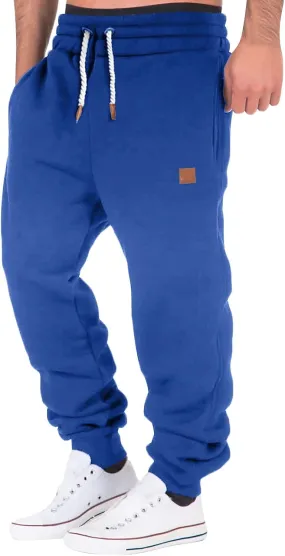Fleece Lined Sweatpants for Men Slim Fit Jogger Pants with Drawstring Casual Track Pants Tapered Winter Trousers