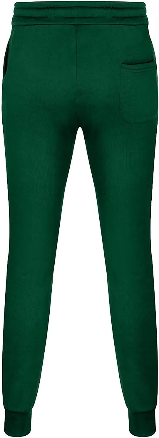 Fleece Lined Sweatpants for Men Slim Fit Jogger Pants with Drawstring Casual Track Pants Tapered Winter Trousers