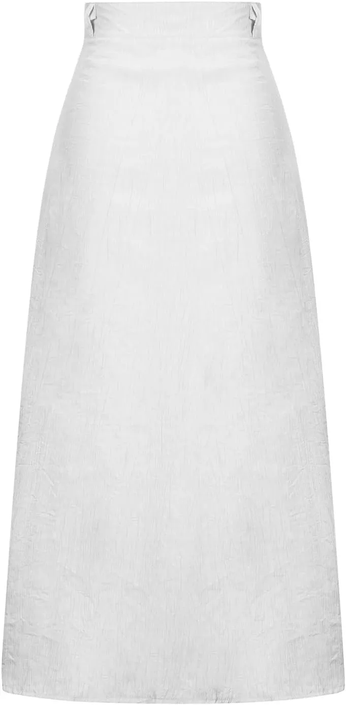 hlysgo Womens Casual High Waist Button Down Front Long Maxi Skirt Boho Solid Flowy Skirts Summer Beach Dresses