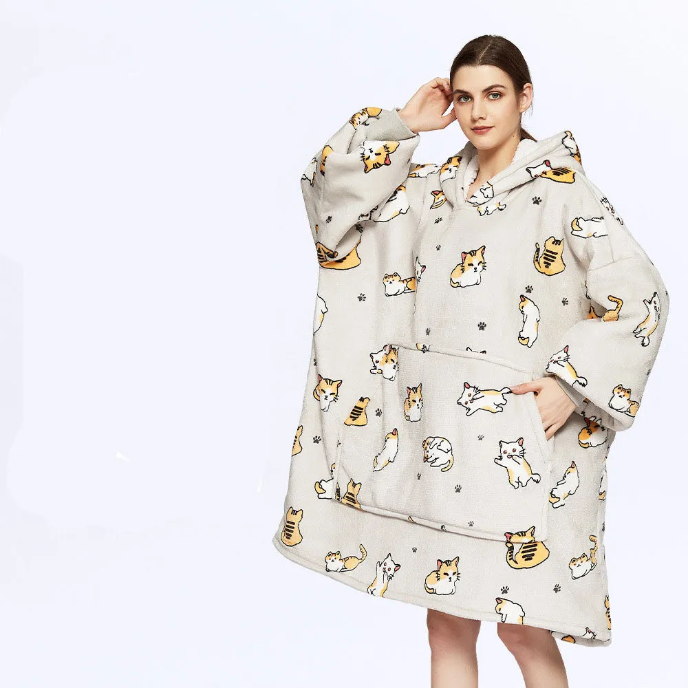 Hoodies Blankets Lazy Blanket Hooded Sweater Thermal Pajamas Autumn and Winter