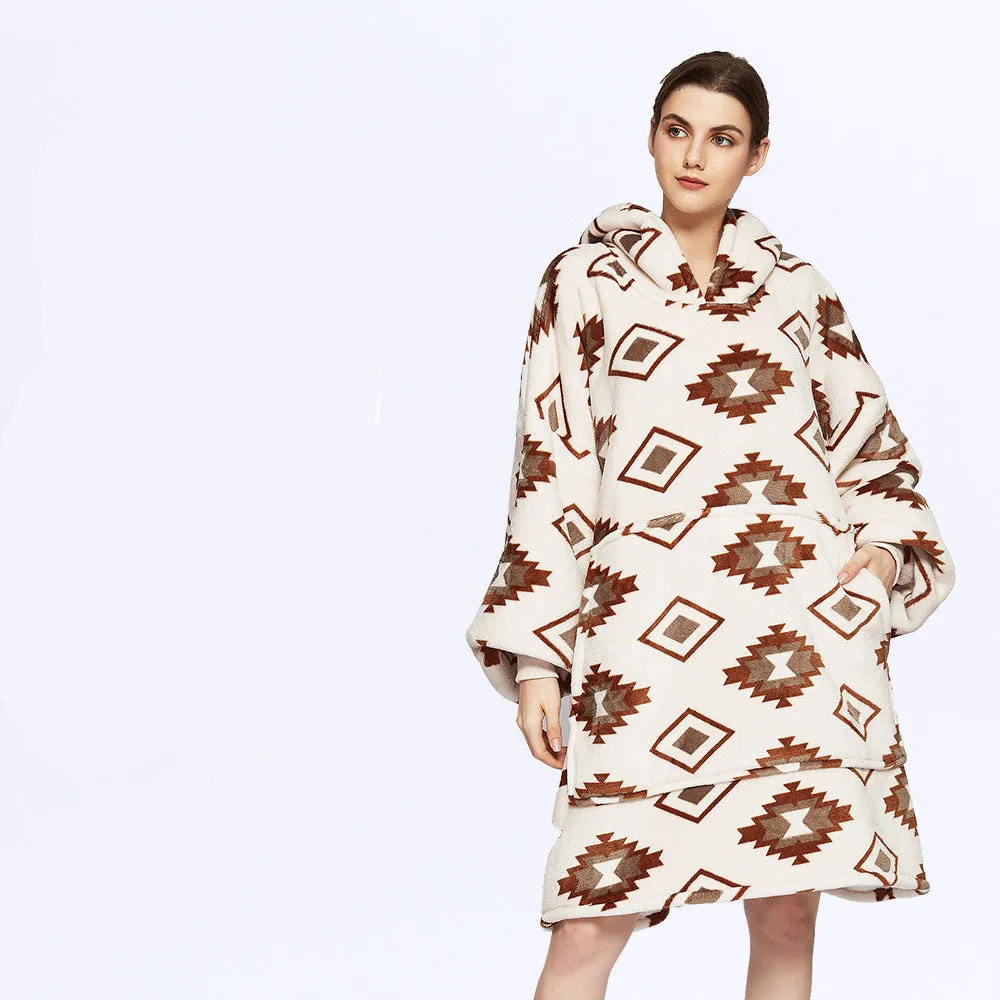 Hoodies Blankets Lazy Blanket Hooded Sweater Thermal Pajamas Autumn and Winter