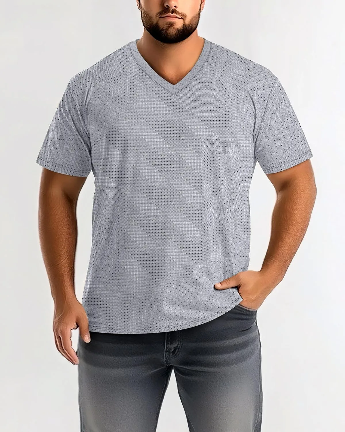 Huukeay 3 Pack Men's Big and Tall Workout Shirts, Short Sleeve V Neck Sport Tops Mesh Dry Fit Moisture Wicking Athletic Tees