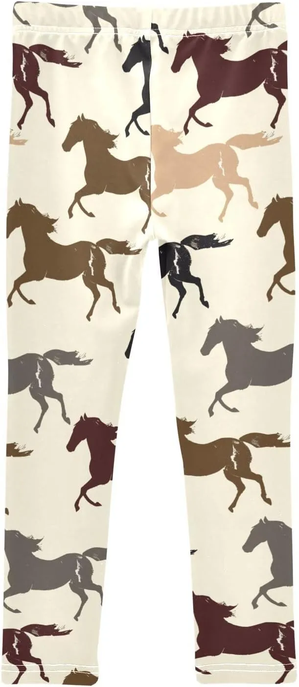 J JOYSAY Colorful Running Horses Girls Leggings Toddler Pants Girls