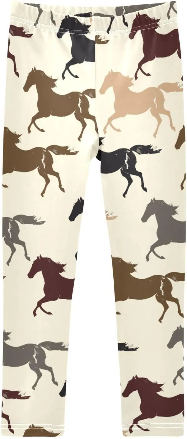 J JOYSAY Colorful Running Horses Girls Leggings Toddler Pants Girls