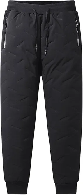 Men's Fleece Winter Pants Warm Sherpa Lined Sweatpants Heavyweight Thermal Lounge Athletic Track Tapered Jogger Pants