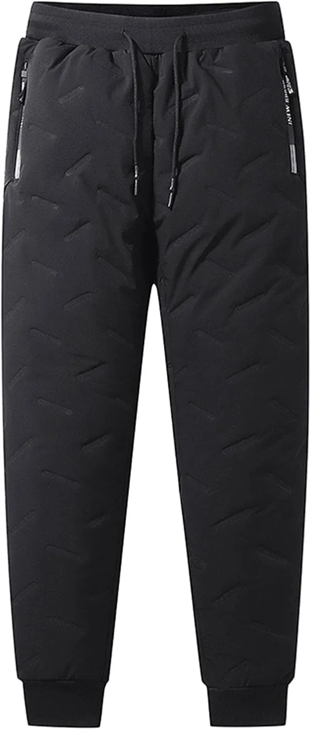 Men's Fleece Winter Pants Warm Sherpa Lined Sweatpants Heavyweight Thermal Lounge Athletic Track Tapered Jogger Pants