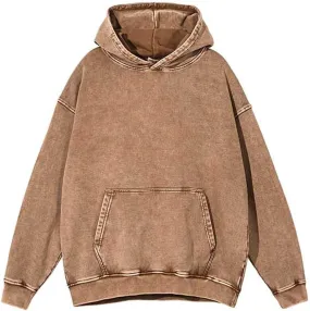 Mens Hoodies Vintage Oversized Hoodie Acid Wash Couples Cotton Pullover Distressed fashion Man Sweatshirts Streetwear