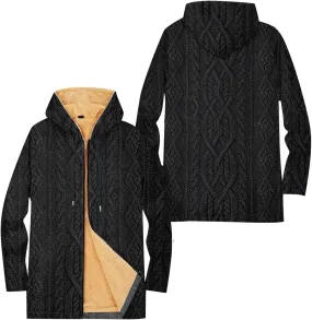 Mens Sherpa Lined Hoodie Zip Up Casual Heavyweight Hooded Fleece Thermal Thick Sweatshirt