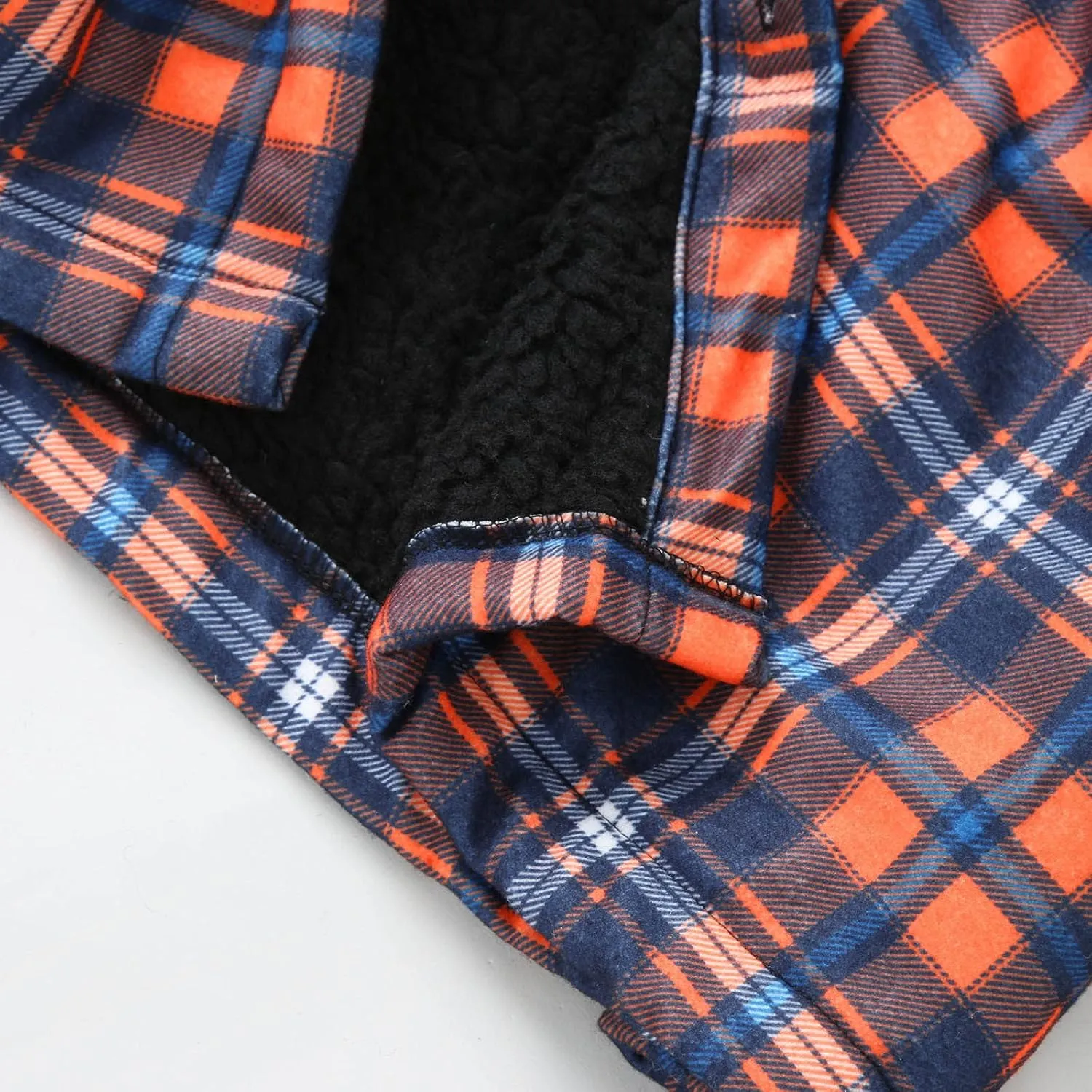 Mens Warm Sherpa Fleece Lined Shirt Jackets Button Down Thermal Plaid Flannel Coats Fall Winter Outwears