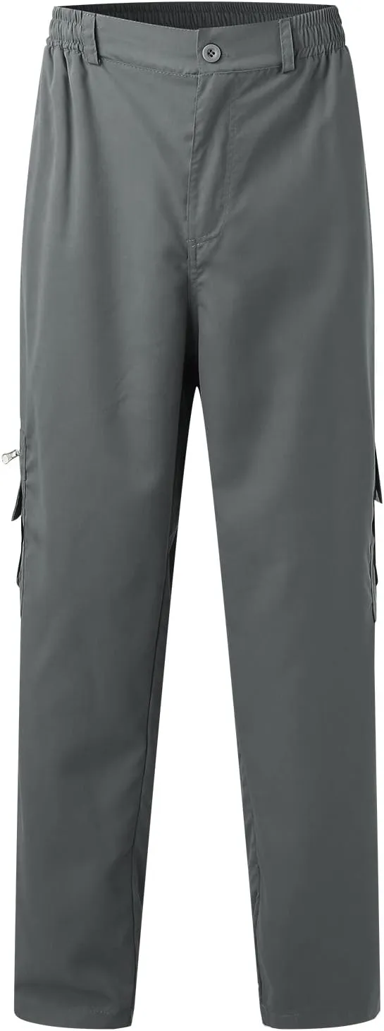 Mens Workout Cargo Sweatpants Drawstring Men's Outdoor Work Military Tactical Pants Lightweight Rip-Stop Casual Cargo