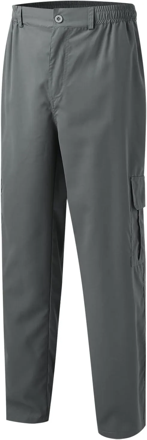 Mens Workout Cargo Sweatpants Drawstring Men's Outdoor Work Military Tactical Pants Lightweight Rip-Stop Casual Cargo
