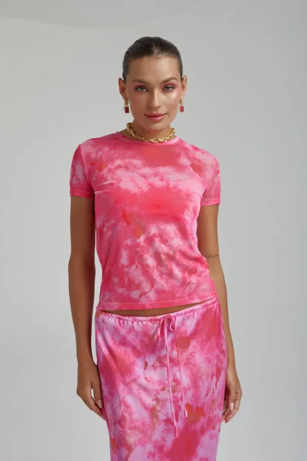 Mesh Babydoll Hibiscus