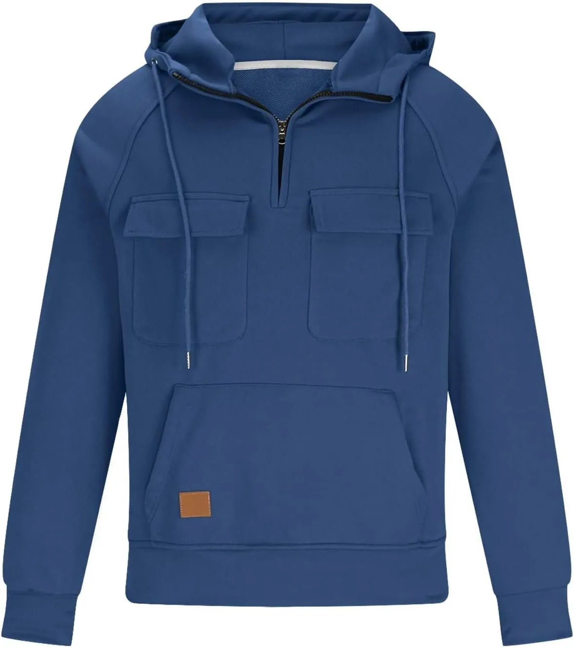 Quarter Zip Pullover Men Casual Tactical Camo Hoodie 1/4 Zip Long Sleeve Hooded Sweatshirts Workout Cargo Hoodies