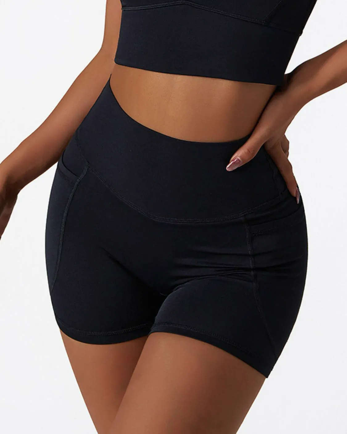 Quick-Dry Biker Shorts with Pockets