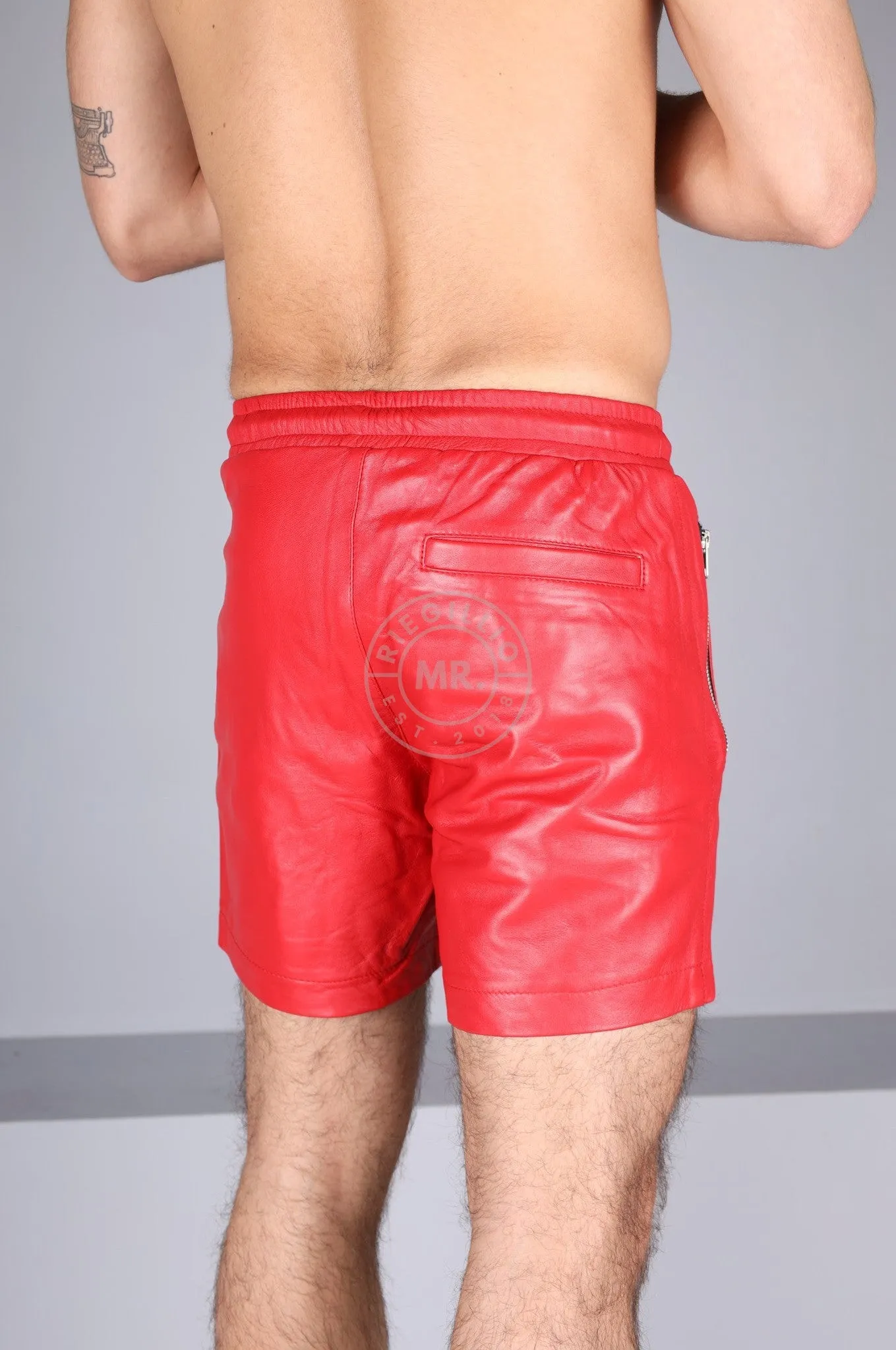 Red Leather Track Short
