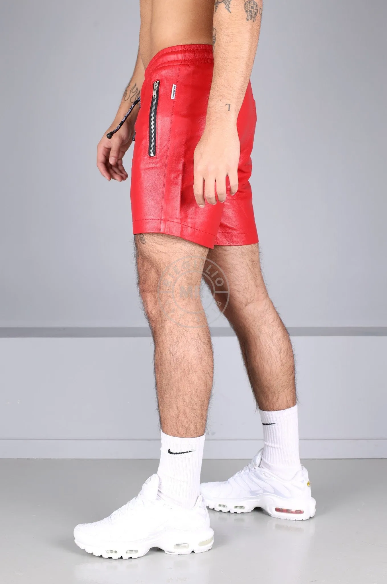 Red Leather Track Short