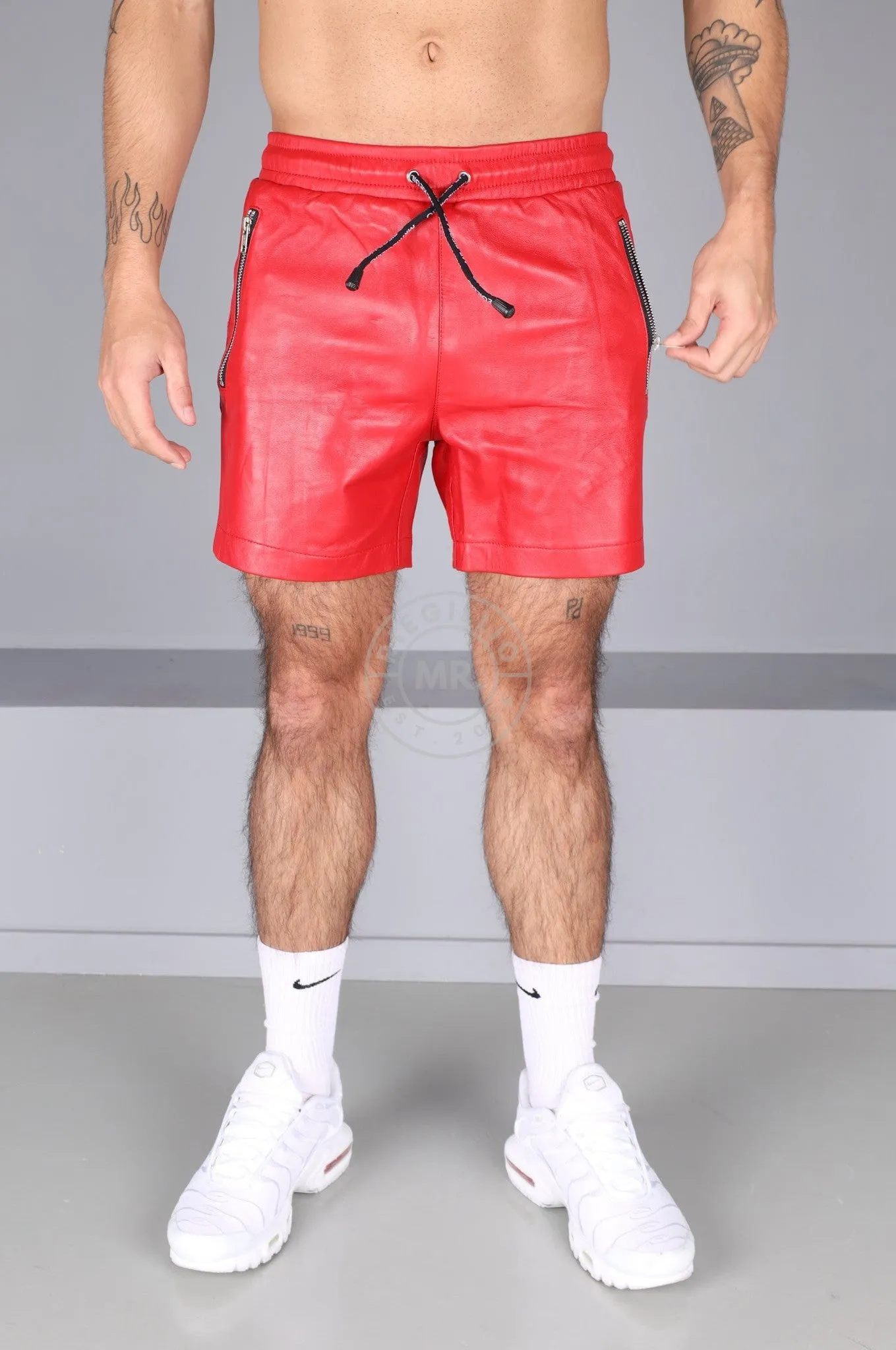 Red Leather Track Short