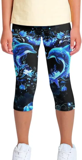 Renewold Girls' Leggings Girls Capri Leggings Yoga Pants Dance Trousers Clothing