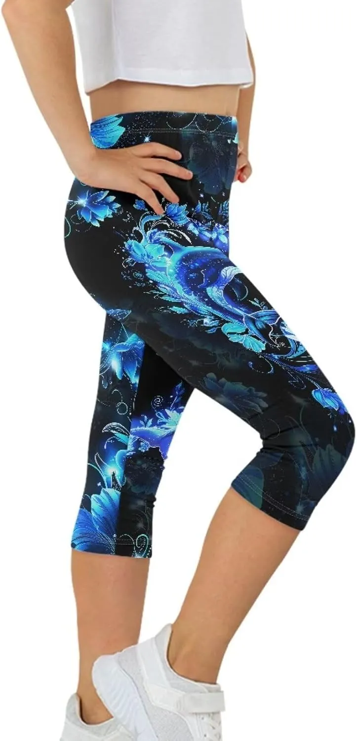Renewold Girls' Leggings Girls Capri Leggings Yoga Pants Dance Trousers Clothing