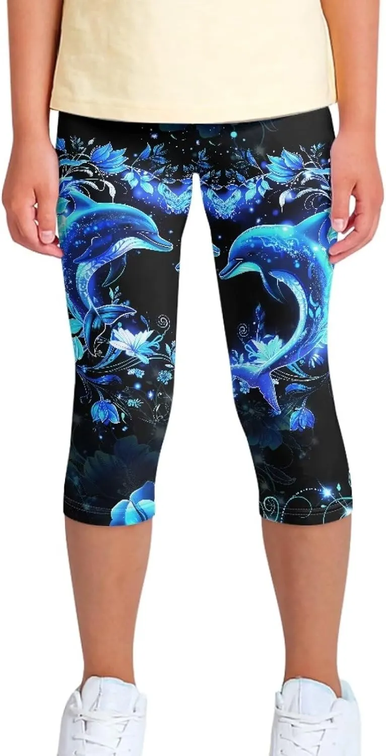 Renewold Girls' Leggings Girls Capri Leggings Yoga Pants Dance Trousers Clothing