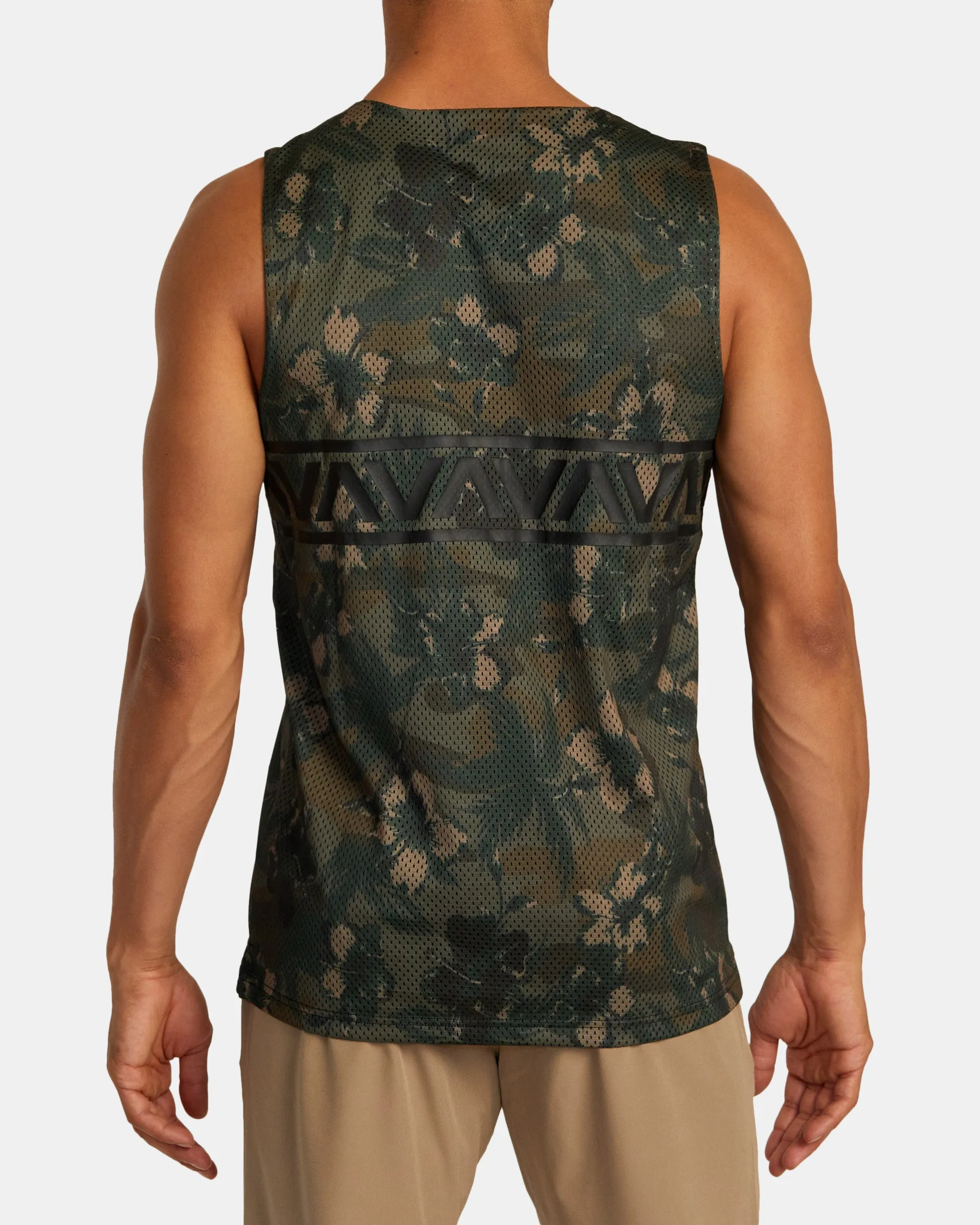 RVCA HAWAII TARO MESH TANK TOP - FLORAL CAMO