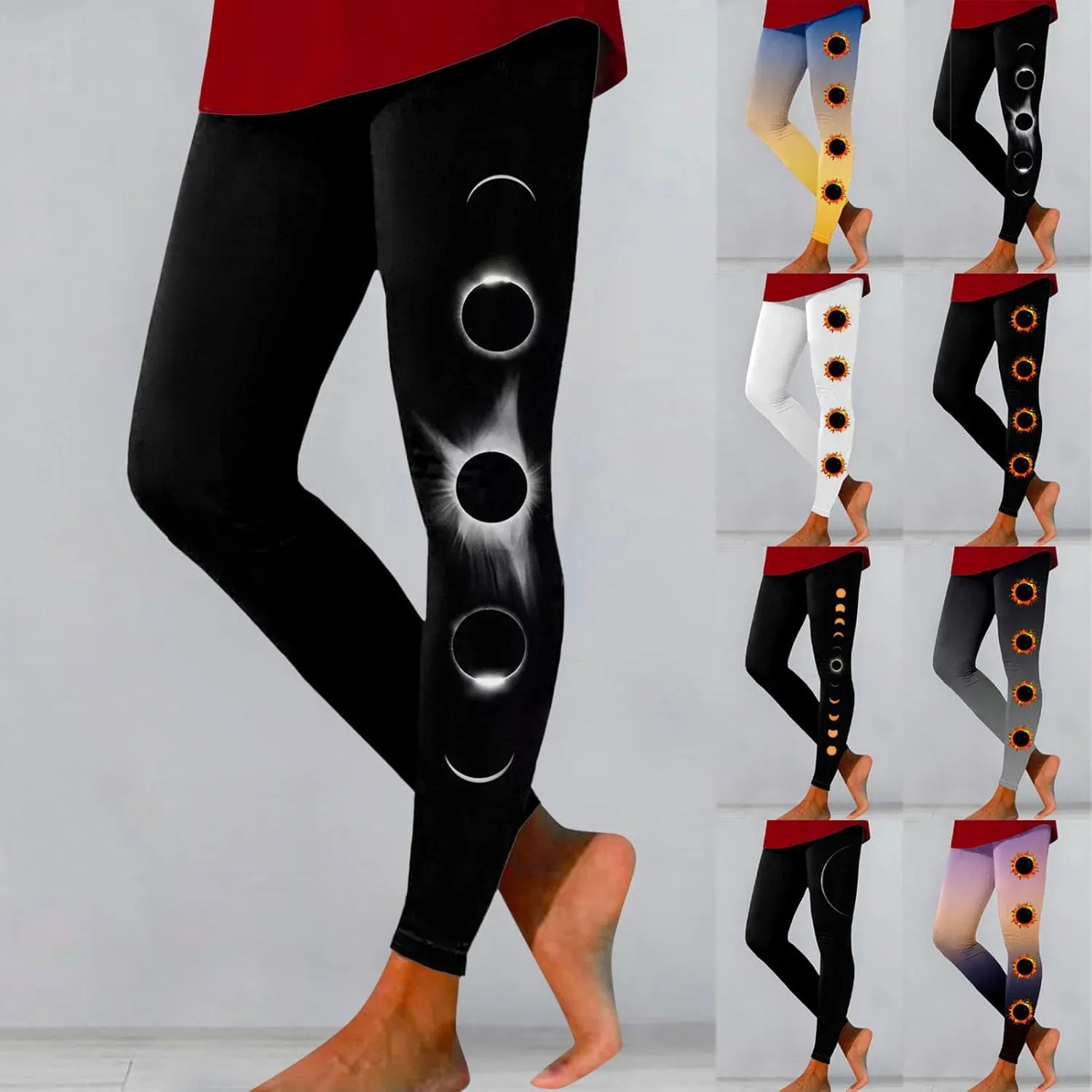 sdbrld Leggings for Women,Women's Flared Yoga Pants Solid Workout Bootleg Yoga Pants Crossover High Waist Bootcut Leggings