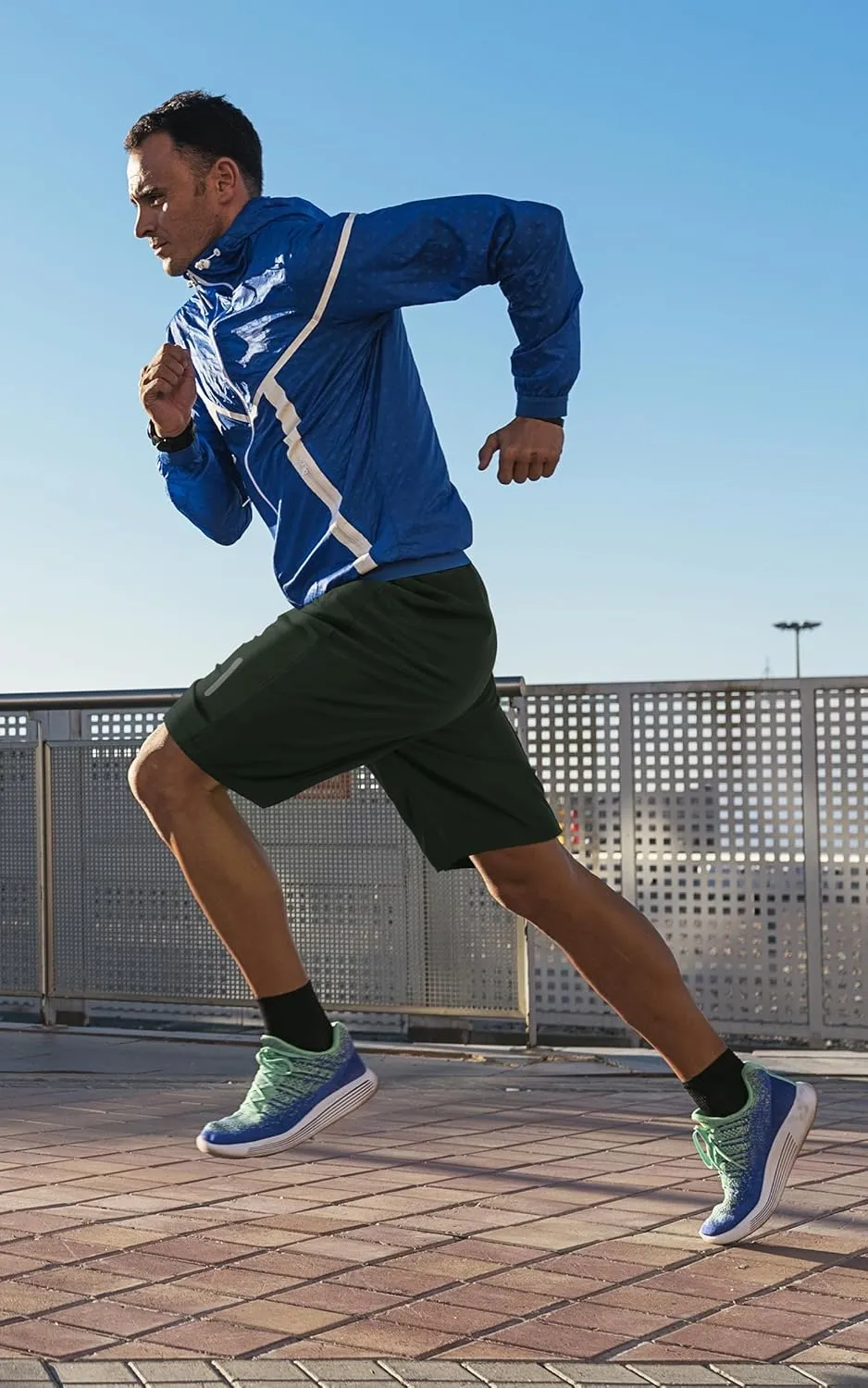 SIMIYA Men's Running Workout Shorts Lightweight Quick Dry Mens Athletic Shorts 7" Training Gym Shorts with Zipper Pockets