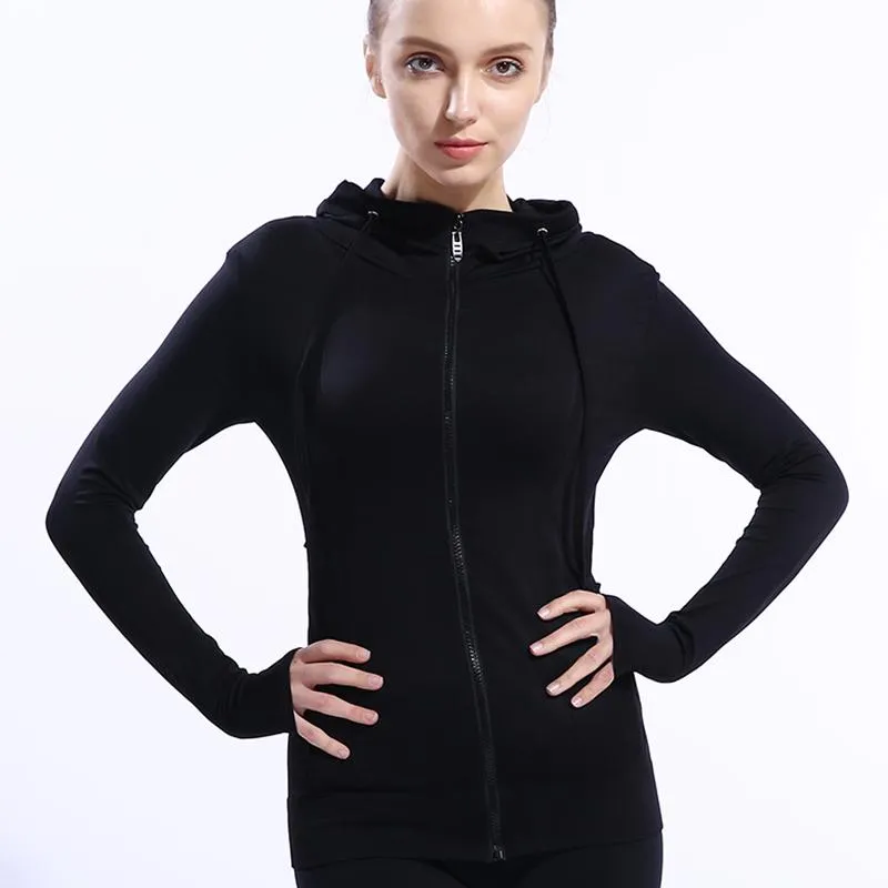 Solid Color Slim Fit Yoga Zip Up Jacket