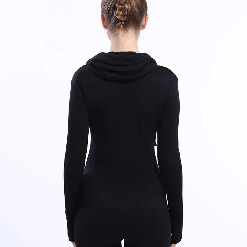 Solid Color Slim Fit Yoga Zip Up Jacket
