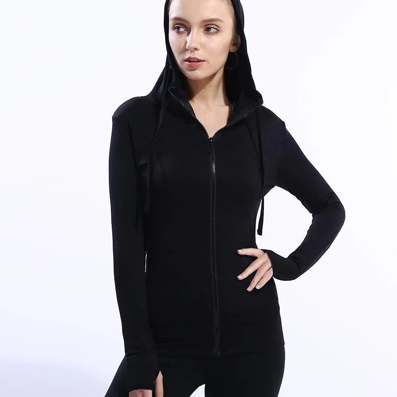 Solid Color Slim Fit Yoga Zip Up Jacket