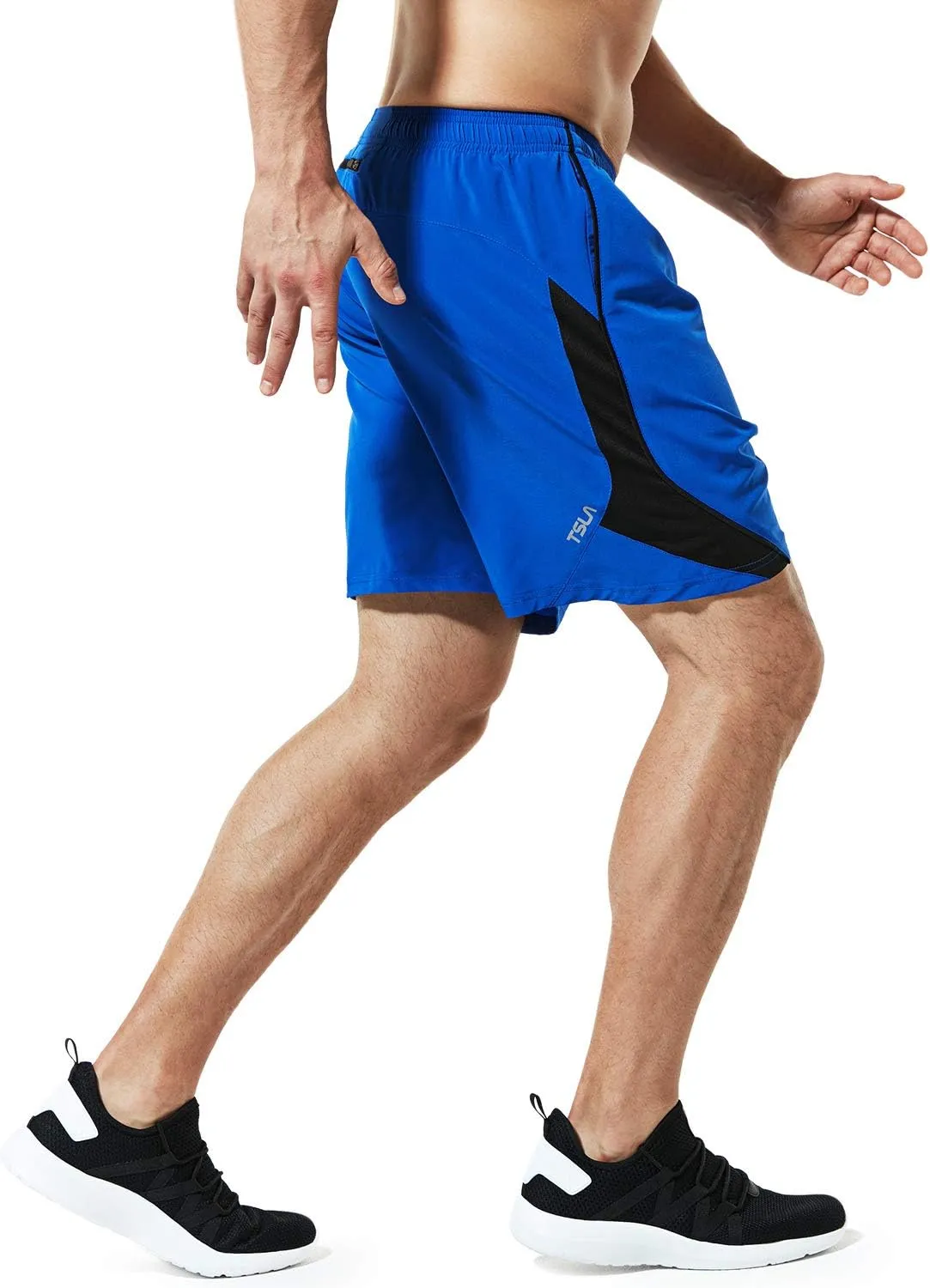 TSLA Men's Active Running Shorts, Training Exercise Workout Shorts, Quick Dry Gym Athletic Performance Shorts with Pockets