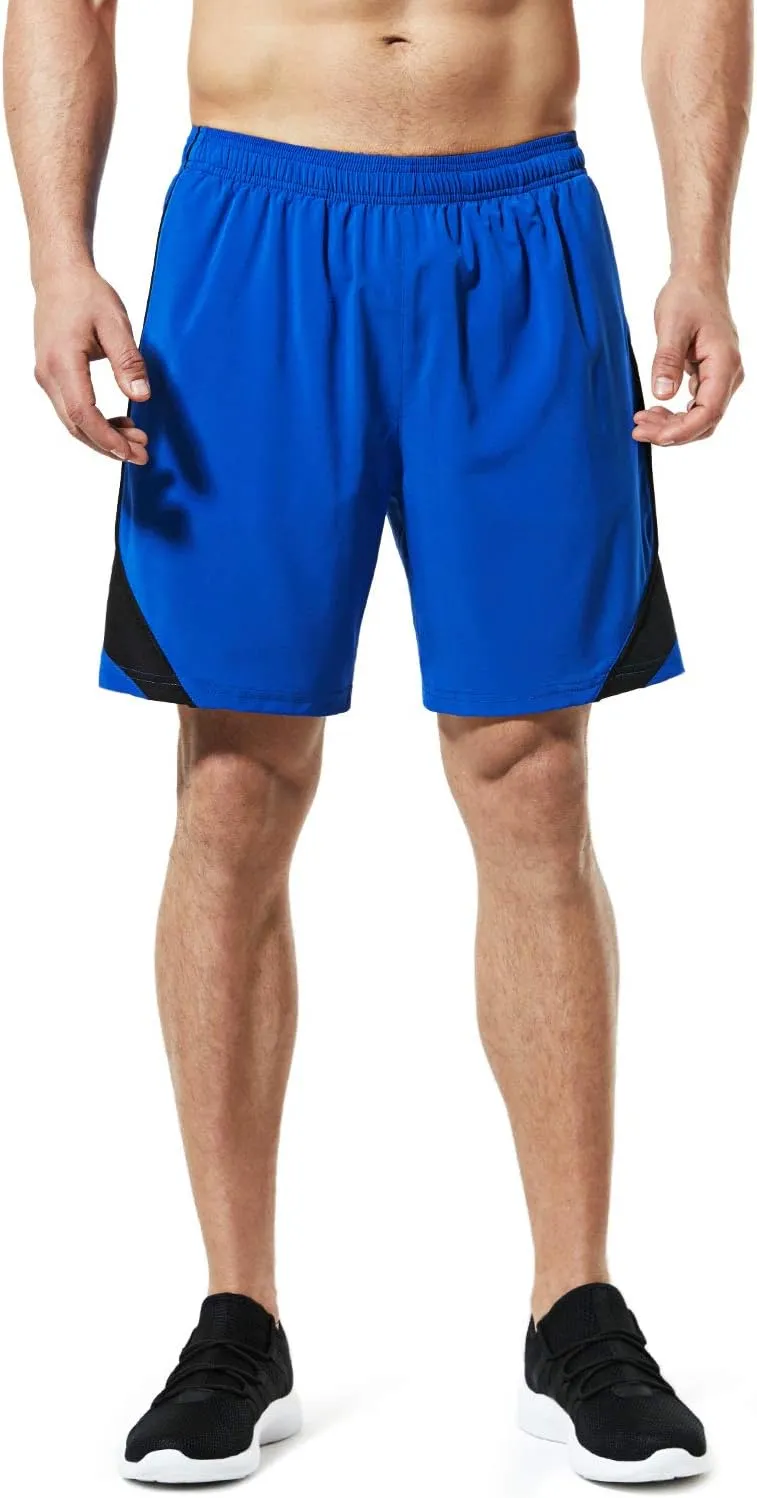 TSLA Men's Active Running Shorts, Training Exercise Workout Shorts, Quick Dry Gym Athletic Performance Shorts with Pockets