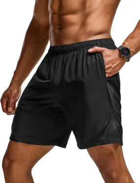 TSLA Men's Active Running Shorts, Training Exercise Workout Shorts, Quick Dry Gym Athletic Performance Shorts with Pockets