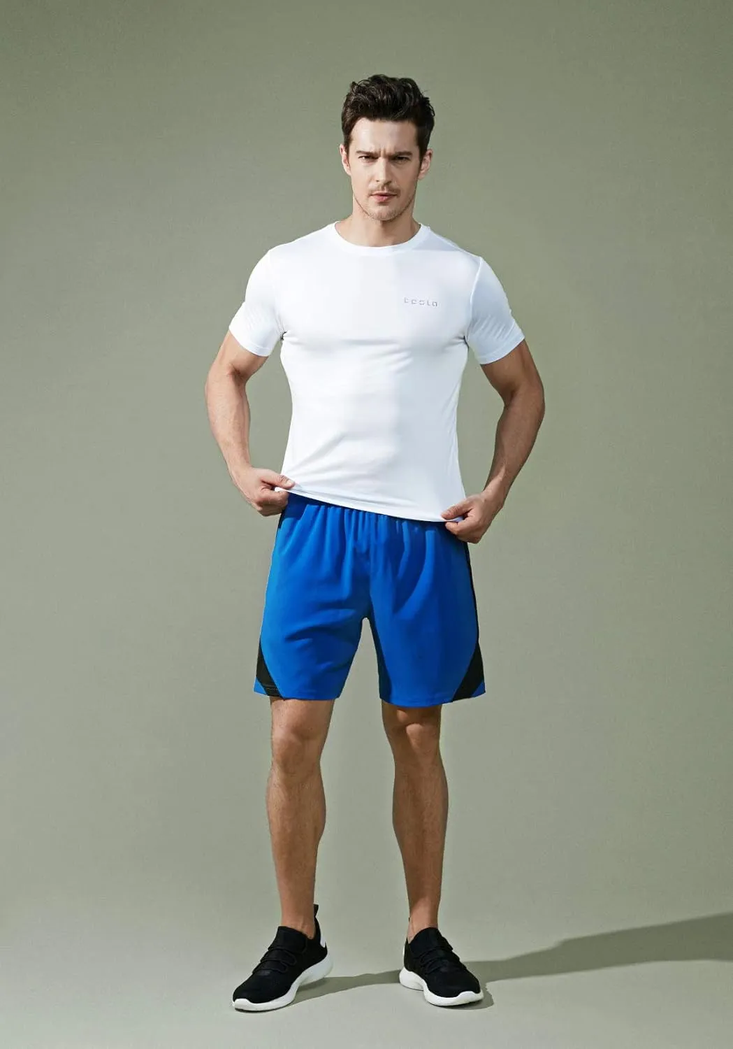 TSLA Men's Active Running Shorts, Training Exercise Workout Shorts, Quick Dry Gym Athletic Performance Shorts with Pockets