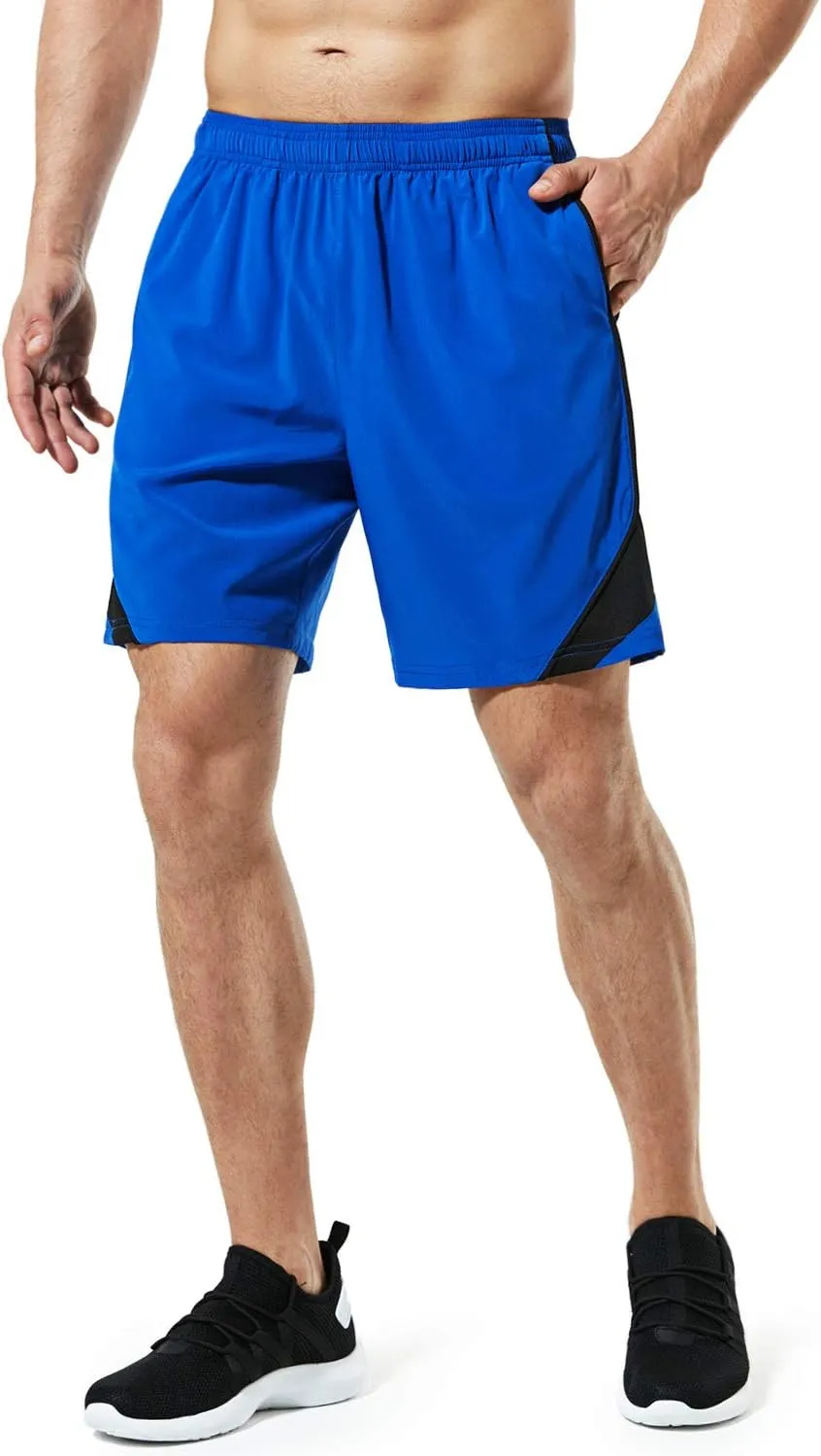 TSLA Men's Active Running Shorts, Training Exercise Workout Shorts, Quick Dry Gym Athletic Performance Shorts with Pockets