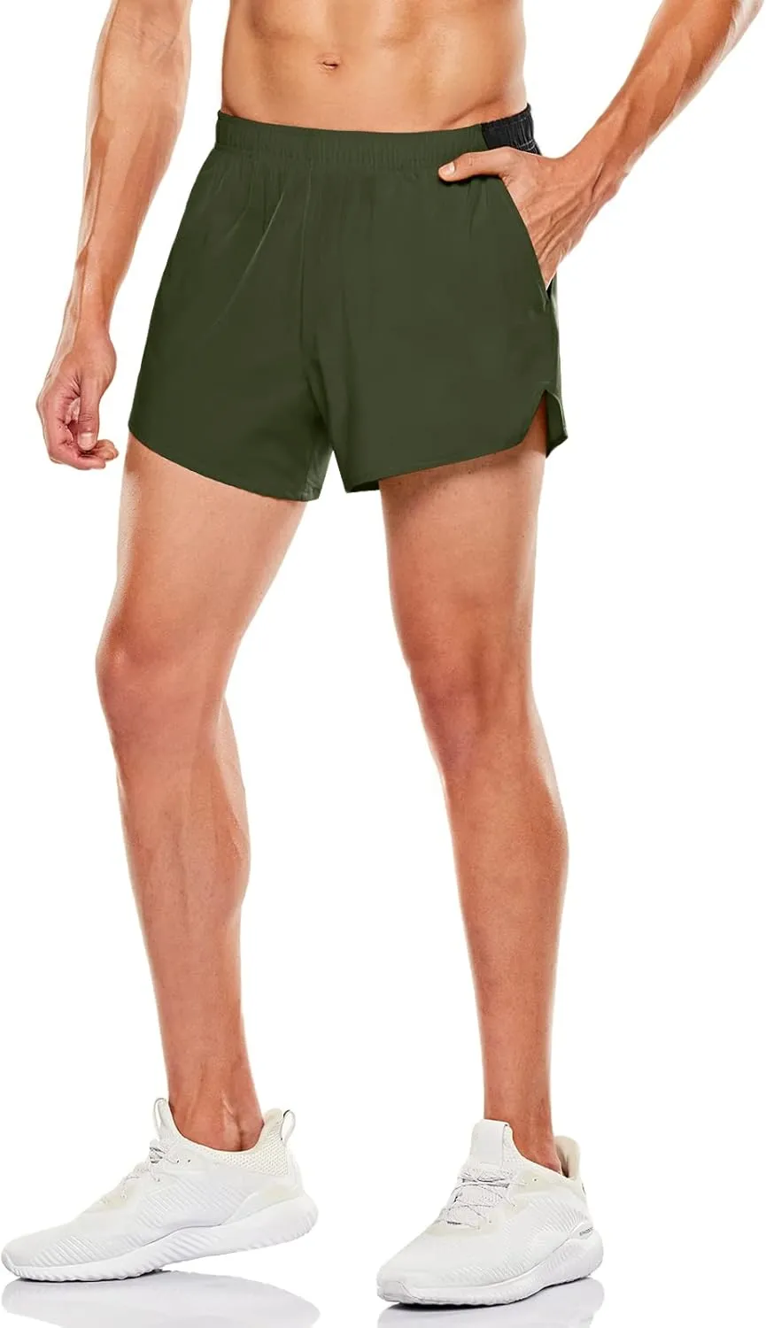 TSLA Men's Active Running Shorts, Training Exercise Workout Shorts, Quick Dry Gym Athletic Performance Shorts with Pockets
