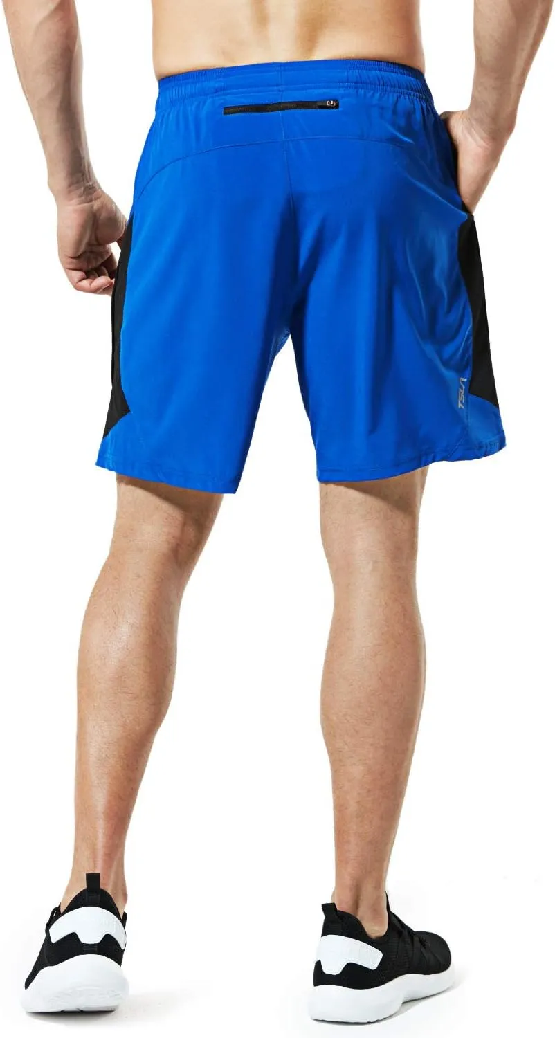 TSLA Men's Active Running Shorts, Training Exercise Workout Shorts, Quick Dry Gym Athletic Performance Shorts with Pockets