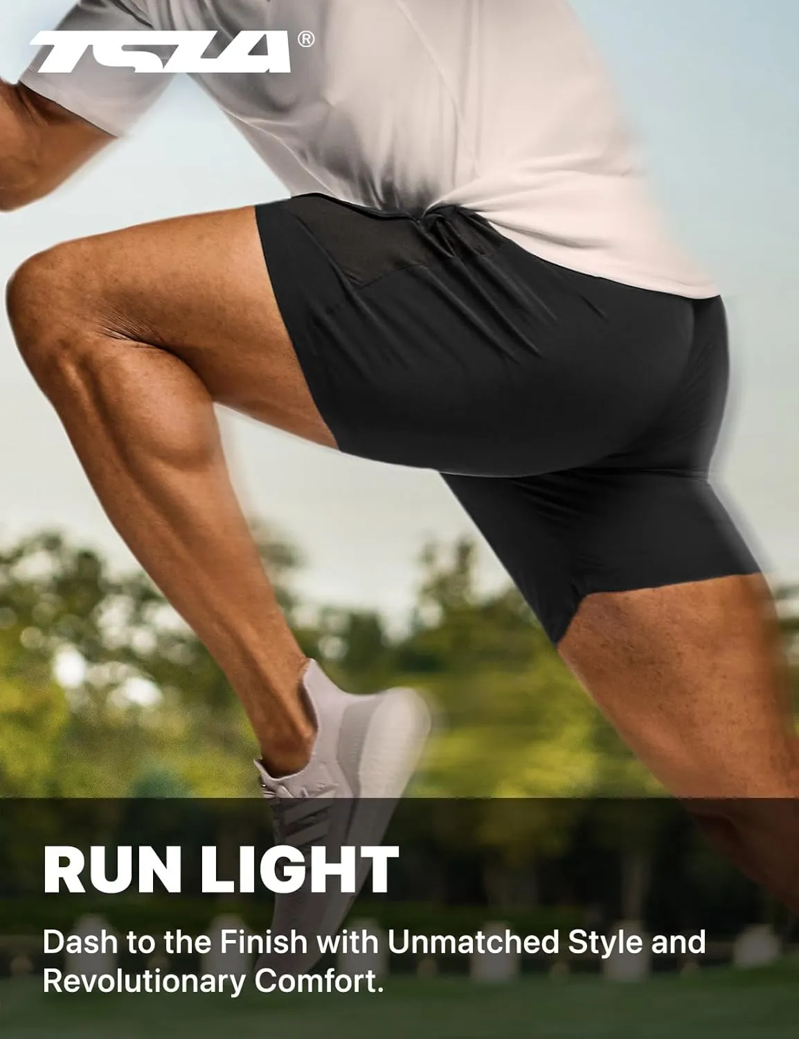 TSLA Men's Active Running Shorts, Training Exercise Workout Shorts, Quick Dry Gym Athletic Performance Shorts with Pockets