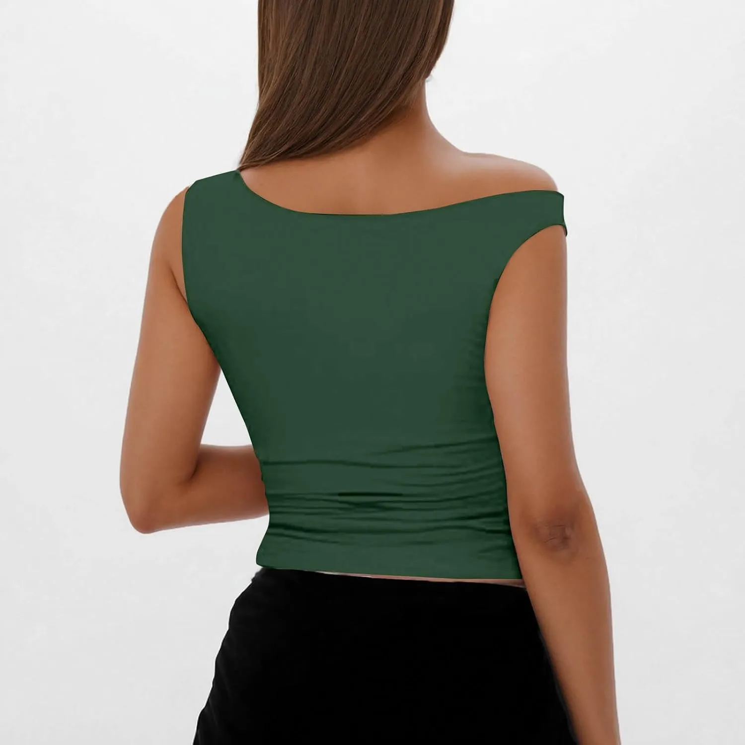 Womens Off Shoulder T-Shirts 2025 Spring Going Out Tank Tops Casual Fashion Summer Basic Sleeveless Blouse Clothes